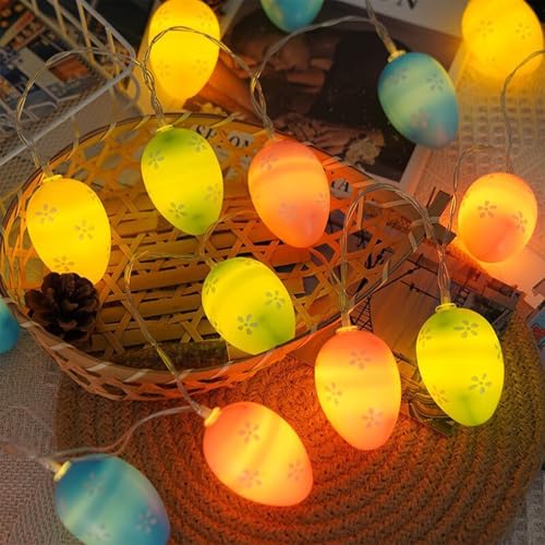 Koboko Lichterkette Ostern Batterie, 1,5M 10LED Ostereier Lichterkette...