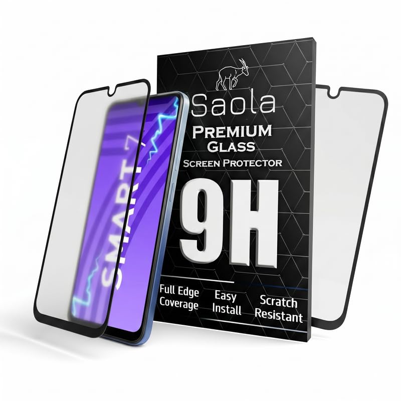 Image of Saola Anti-Glare Matte Screen Protector for Infinix 7 | Smooth Touch Finish, 9H Strength Glass, Full Coverage, Bubble-Free Installation Kit | Quick & Easy Application | Pack of 1