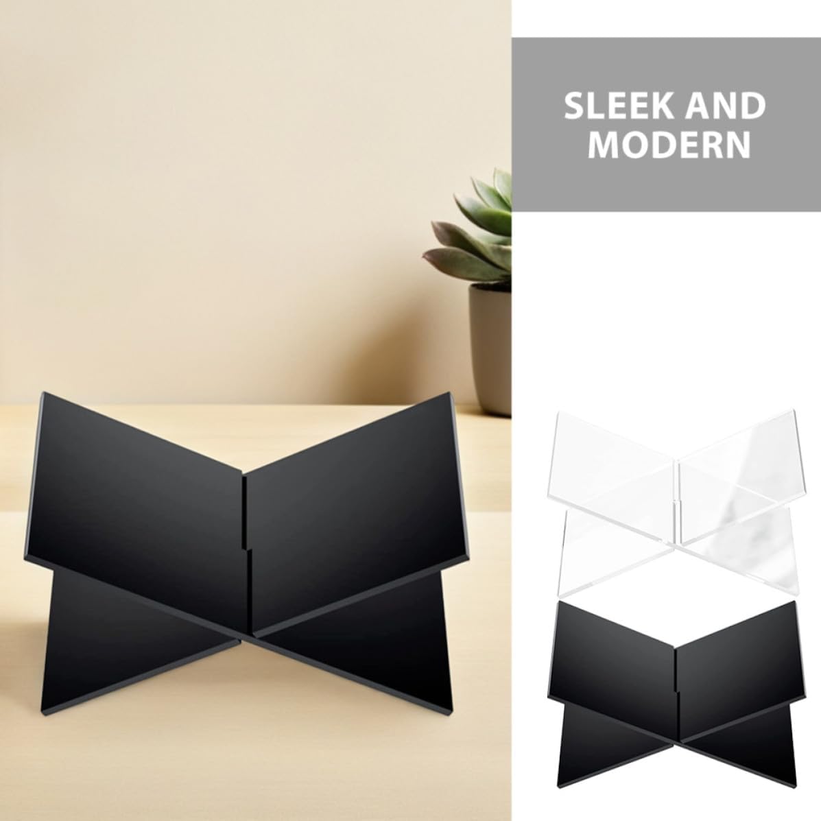 Acrylic Book Display Stand Xmas for Cookbooks and Bibles, Black
