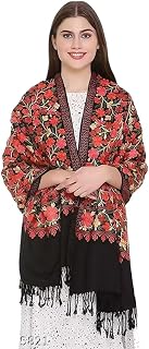 Amrit Trading Company Kashmiri Embroidery Shawl for Women and Men, Floral Border Design, Woolen Stole, Women Stole (Pack o... Price In India