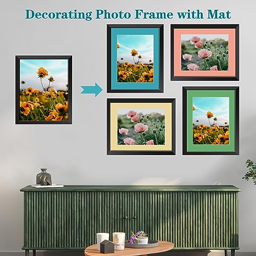 ZBEIVAN 12 Packs Mixed Colors 11x14 Picture Frame Mats for 8.5x11 Photos, Artworks and Prints, White Core Bevel Cut Frame Mattes by ZBEIVAN - Used condition - Image 5