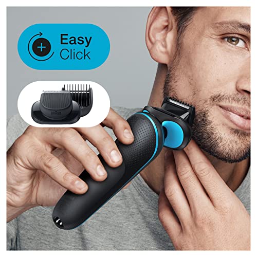 Braun Series 5 Rasierer Herren Elektrisch, Elektrorasierer mit EasyClick Barttrimmer Aufsatz, Ladestation, EasyClean Rasierapparat, Trockenrasierer, Wasserdicht, Made in Germany, 51-M4500cs, Mintgrün 4