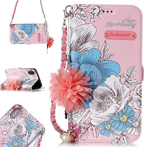 kompatibel mit Galaxy A5 2017 Ledertasche Lederhülle Schmetterling Braun Leder Wallet Case Flip PU Leder Silikon Cover Case Schale Etui Schale mit Magnetverschluss Stand Kartenfächer Cover Schale