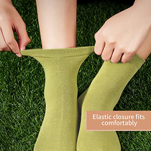 J-Box Women's Cotton Crew Socks Above Ankle Socks, Lightweight Socks For Women Socks Multicolors Casual Socks #TOP2