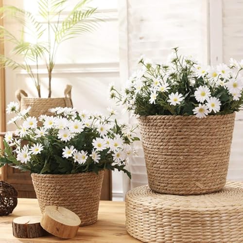 Cestas de mimbre tejidas para plantas con acabado artesanal y forro protector de alta durabilidad 5