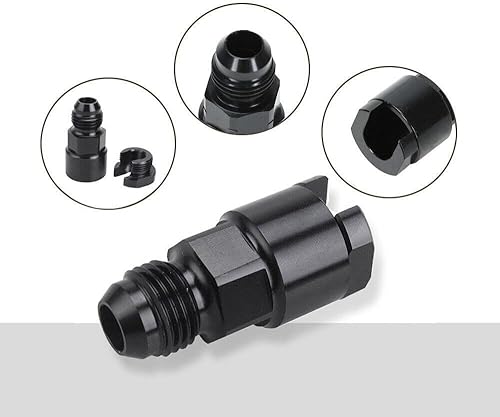 Miniatura 7 de YSIL 6AN macho a 38 "hembra de desconexión rápida manguera recta adaptador Empuje en EFI aluminio negro con tornillo 2PCS