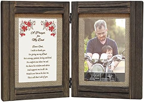 Gifts for Dad from Daughter or Son - A Prayer for My Dad Poem - Double 5x7 Hinged Picture Frame - Best Gift for Fathers Day, Birthday, Christmas, Valentines Day, Father of the Bride or Groom - From Adult, Kids, or Baby