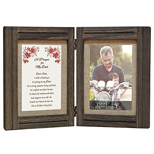Gifts For Dad From Daughter Or Son - A Prayer For My Dad Poem - Double 5X7 Hinged Picture Frame - Best Gift For Fathers Day, Birthday, Christmas, Valentines Day, Father Of The Bride Or Groom - From Adult, Kids, Or Baby #TOP17
