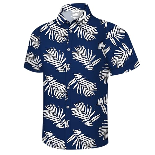 Image of Hawaiian Shirt for Men Tropical Shirts Summer Beach Button Down Short Sleeve Luau Aloha Floral Cruise Vacation Outfit 2026