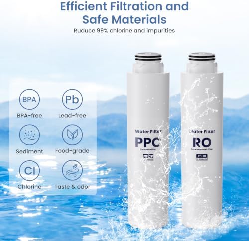 RT1-PPC RT1-RO Water Filter Replacement Set Compatible with Stokk T1 Countertop Reverse Osmosis Water Filter System, (1+1) Pack — view 2