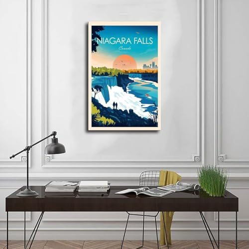 Impression sur toile Niagara Falls QOGDAF 40x60 cm pour decoration de chambre - 3