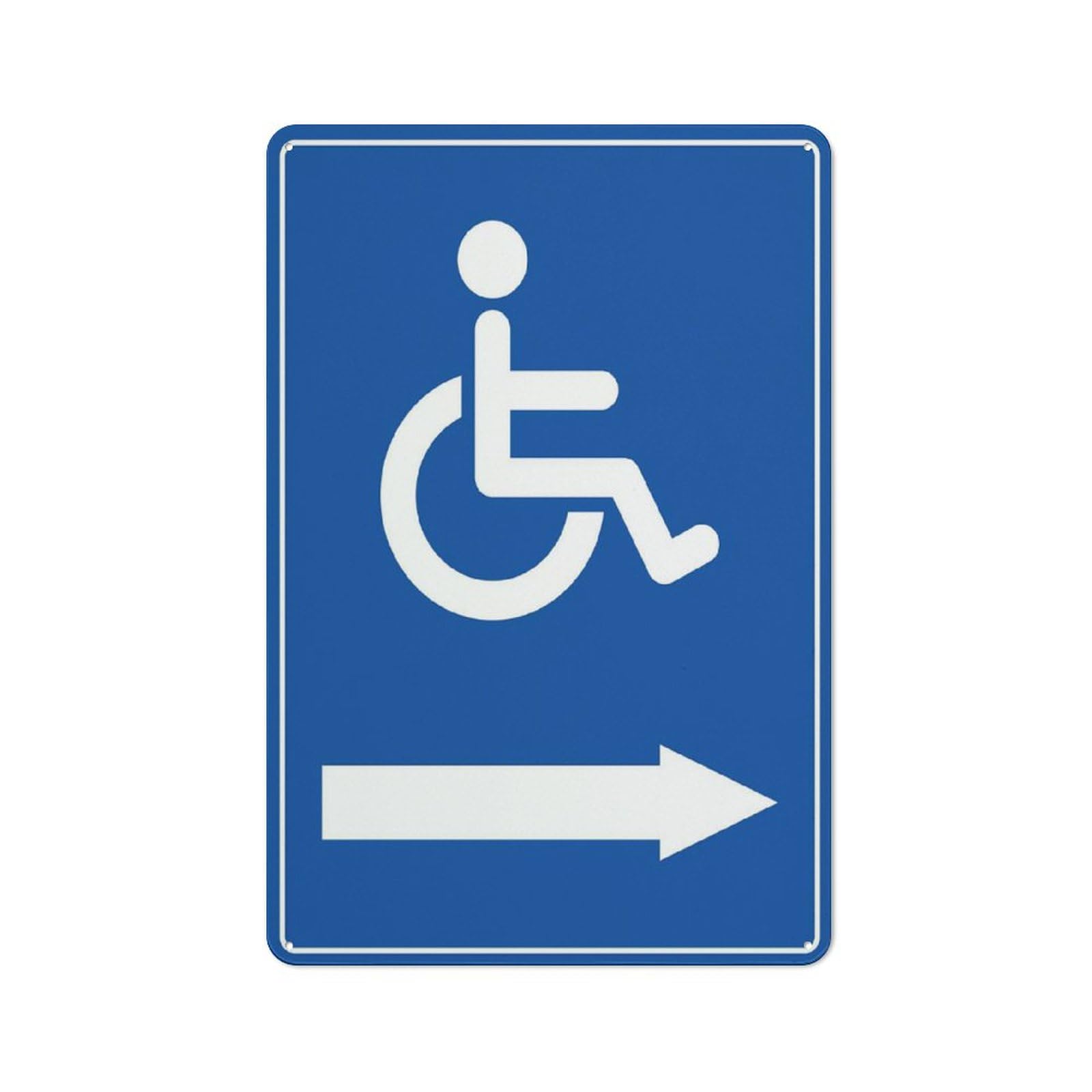 Disabled (Arrow - Right) Sign, 8x12 Inch Outdoor Metal Sign for Business, Workplace, Office, Home, Garden