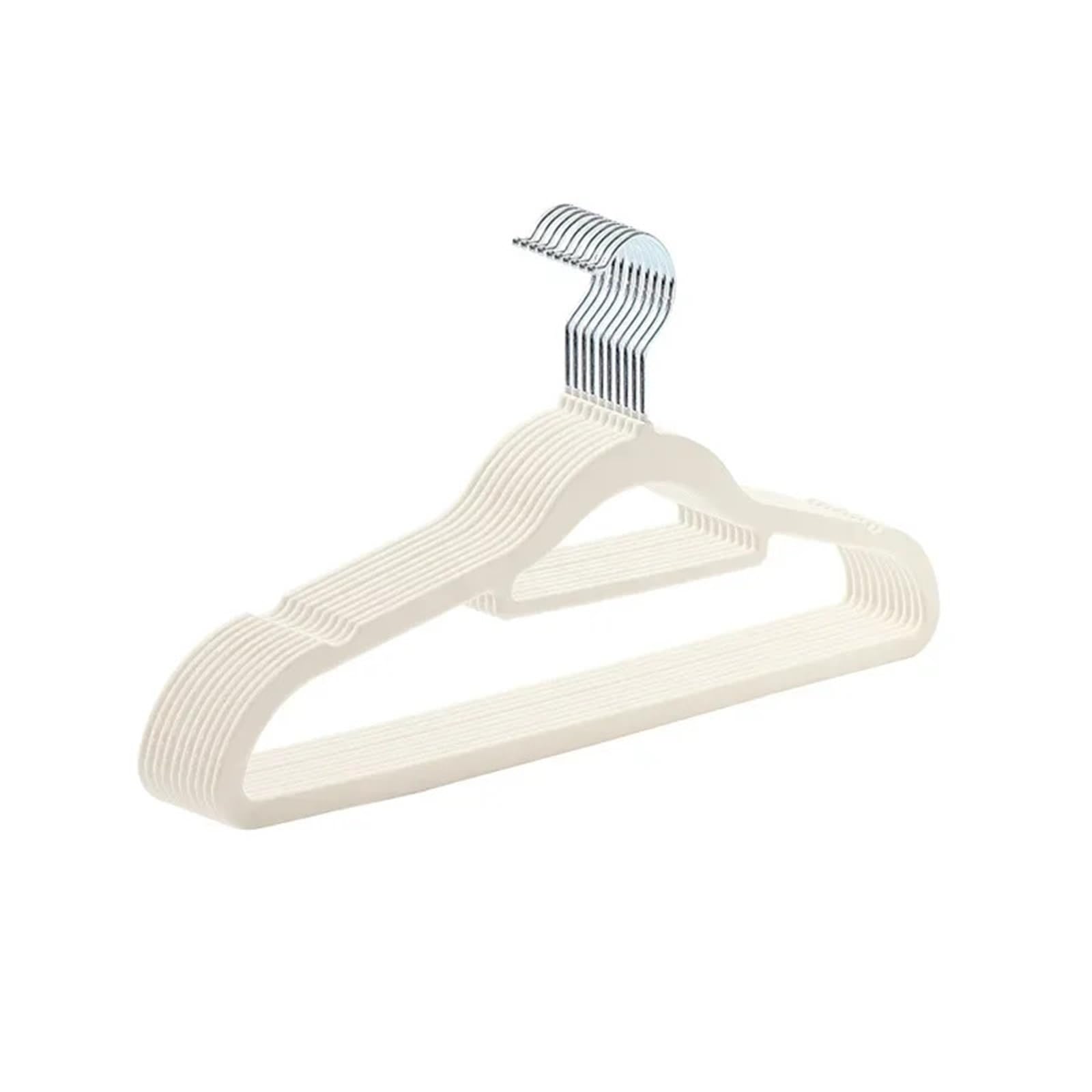 Flocked Hangers 10/20Pcs Velvet Clothes Hangers Non-Slip Flocked Felt Solid Saving Closet Space(White,20PCS)