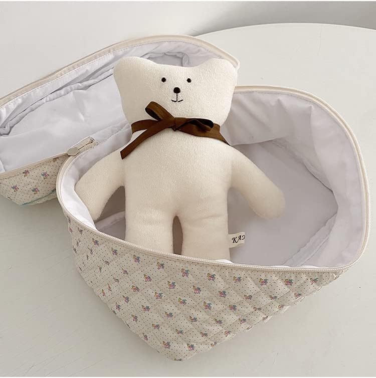 Miniatura 5 de BILIPOPX Bonita bolsa de cosméticos kawaii de viaje, de algodón, organizador de maquillaje con asa, bolsa de aseo para mujeres, adolescentes y