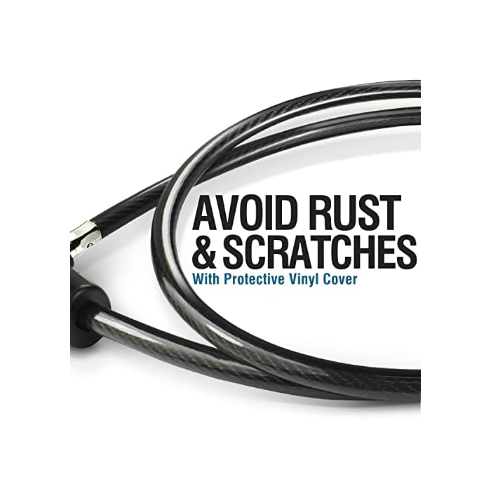 Marque Bike Lock with Key 3/8 (4Ft, 7Ft, 15Ft, 25Ft) Straight Cable Locks with Keys, Anti-Theft Security Cable for Bicycles, Scooters, Kayaks, Paddle Boards, Gates - Image 6
