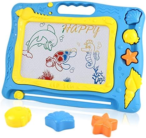Akamino Magnetic Drawing Board, Drawing Sketch Pad for Kids Ocean Theme Big Size Painting Writing Doodle Board for Toddlers Baby Creative Educational Toys Gift