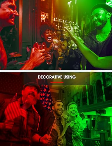 Image of L LOHAS LED Red Green Flood Light Bulbs, Christmas LED Flood Light Outdoor | PAR38, 100W Equivalent, 15 Watt Colored Porch Light Bulb, E26 Base Ideal for Home Lighting, Holiday, Party Decoration, 2 Pack