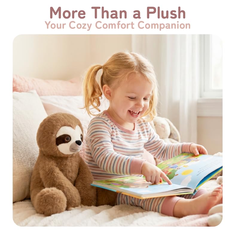 Image of Niuniu Daddy Weighted Stuffed Animals, 14 in 3.5 lbs, Sloth Plush for Kids | Heavy sensory lap pad, lying body pillow for sleeping, machine wash, huggable plushies, soothing gift for kids and adults