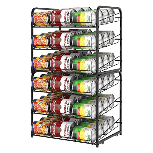 Stackable Can Rack Organizer 2 Pack Can Dispenser For Food Storage Can Organizer For Kitchen Pantry Cabinet Hold Up To 72 Cans Black #TOP10