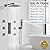 Bostingner Shower System with Body Jets, 12" Thermostatic Rainfall Shower System with 6 Body Spray Jets (Can All Run Together) Full Body Spray Shower Jets System, Shower Valve Included, Matte Black