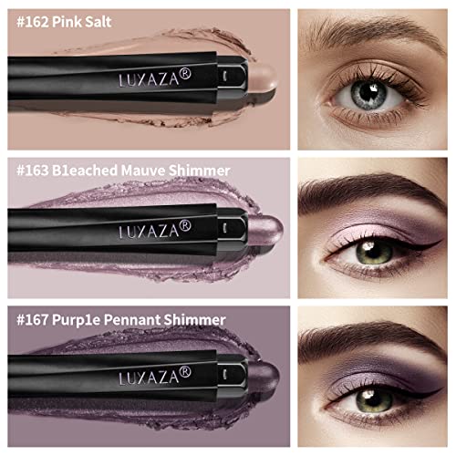 Luxaza 3Pcs Eyeshadow Stick,Nude And Smoky Shimmer Eye Shadow Pencil Crayon,Eye Brightener Makeup With Crease-Proof Formula,Waterproof & Long Lasting Eye Shadow Sticks #TOP1