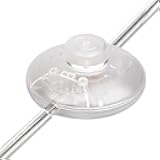 Helunsi 1Pcs Floor Lamp Foot Switch, Clear Foot Pedal Switch, Round Floor Lamps Foot Inline Switch, Step ON Off Spring Push Button, for Foot Pedal Control Replacement Floor Lamp Extension Cord Parts