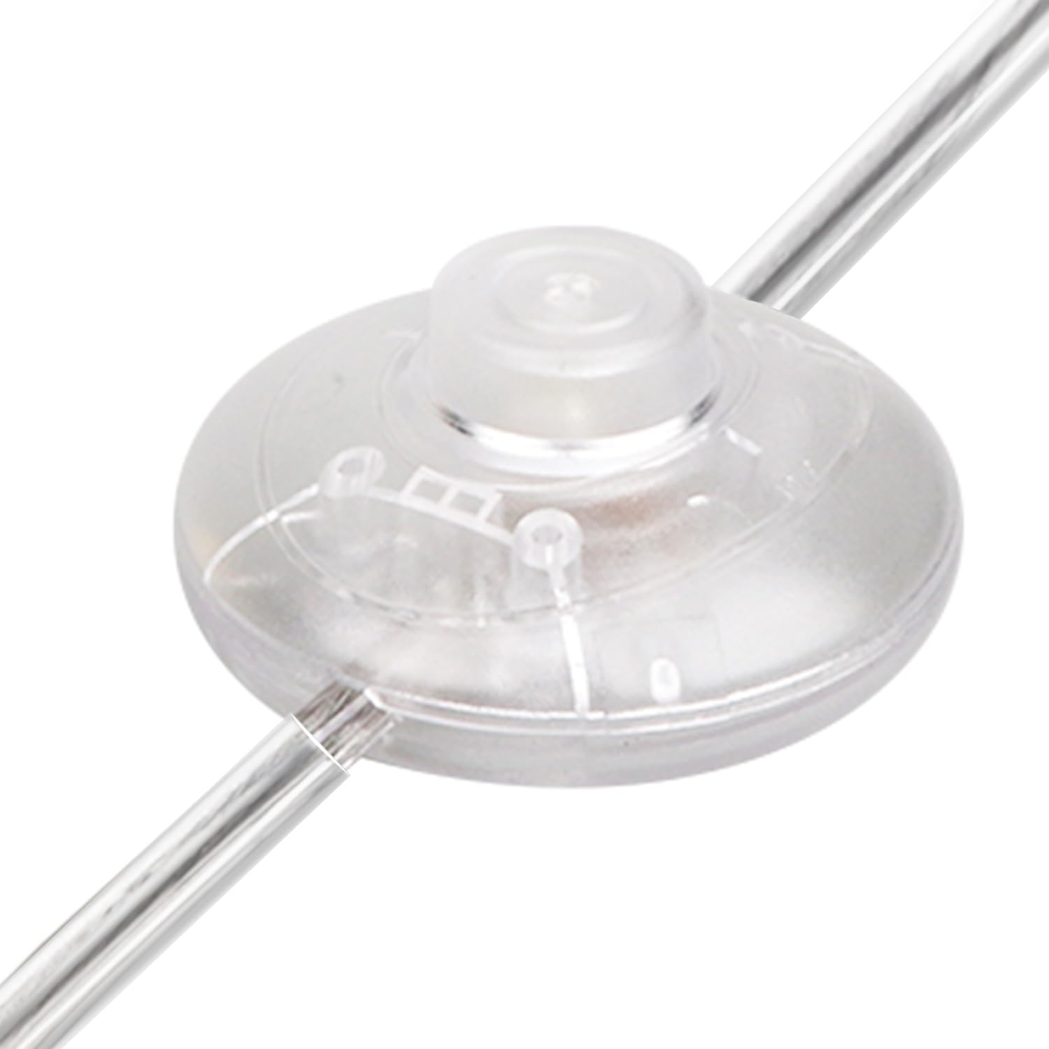 Helunsi1Pcs Floor Lamp Foot Switch, Clear Foot Pedal Switch, Round Floor Lamps Foot Inline Switch, Step ON OFF Spring Push Button, for Foot Pedal Control Replacement Floor Lamp Extension Cord Parts