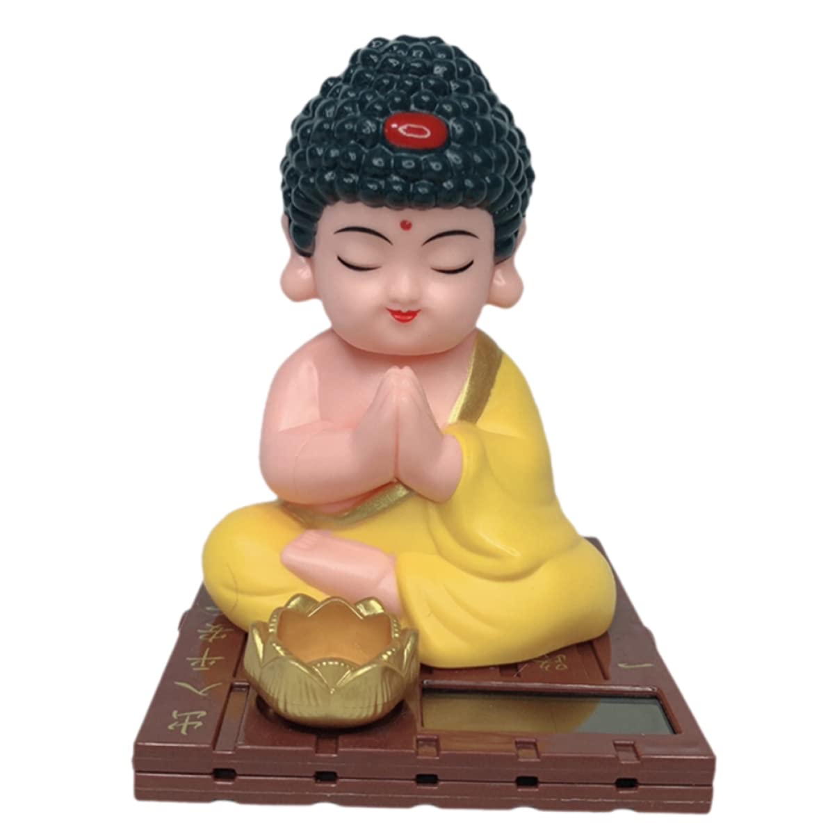 Bouddha solaire pour tableau de bord de voiture et décoration de bureau zen
