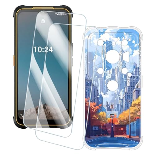 OAGELIM 2�Z�b�g �X�N���[���v���e�N�^�[ + �P�[�X AGM Glory G1S Pro (6.53 �C���`) �Ƃ̌݊������� �A�[�e�B�X�e�B�b�N�J�X�^���v�����g�J�o�[�Ƌ����K���X�t�B���� �X�N���b�`�h�~ (�X)