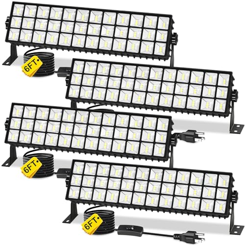 14000LM 100W LED Shop Lights, Plug in Garage Light for Workbench, 4 Pack