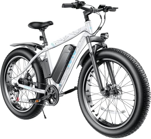 Vivi Electric Bike 26" x 4.0 Fat Tire Electric Bicycle, 48V 500W 13Ah Electric Mountain Bike, 25MPH Ebikes for Adults with Removable Lithium-Ion Battery, Professional 7 Speed