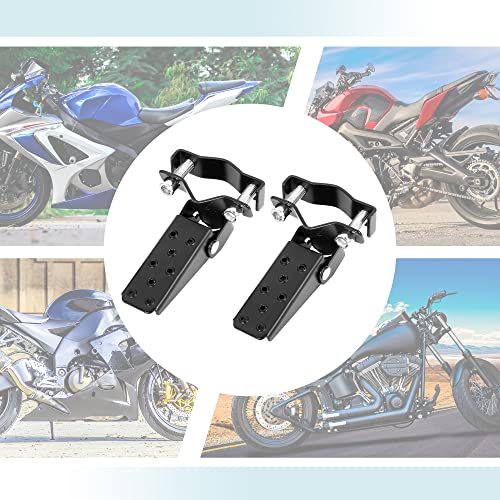 F FIERCE CYCLE 1 Pair 8mm Stainless Steel Universal Motorcycle Folding Rearsets Rear Footrest Footpeg Pedal Peg Bike Bicycle Cycling Black - Thumbnail 5
