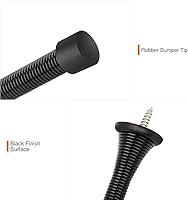 Vista 34 de Paquete de 6 topes de resorte para puerta, color blanco, 3-1/4 pulgadas, flexibles con puntas de parachoques de goma blanca