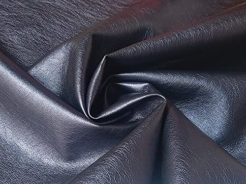 Tissu similicuir bleu marine métallisé haut de gamme en rouleau 10m