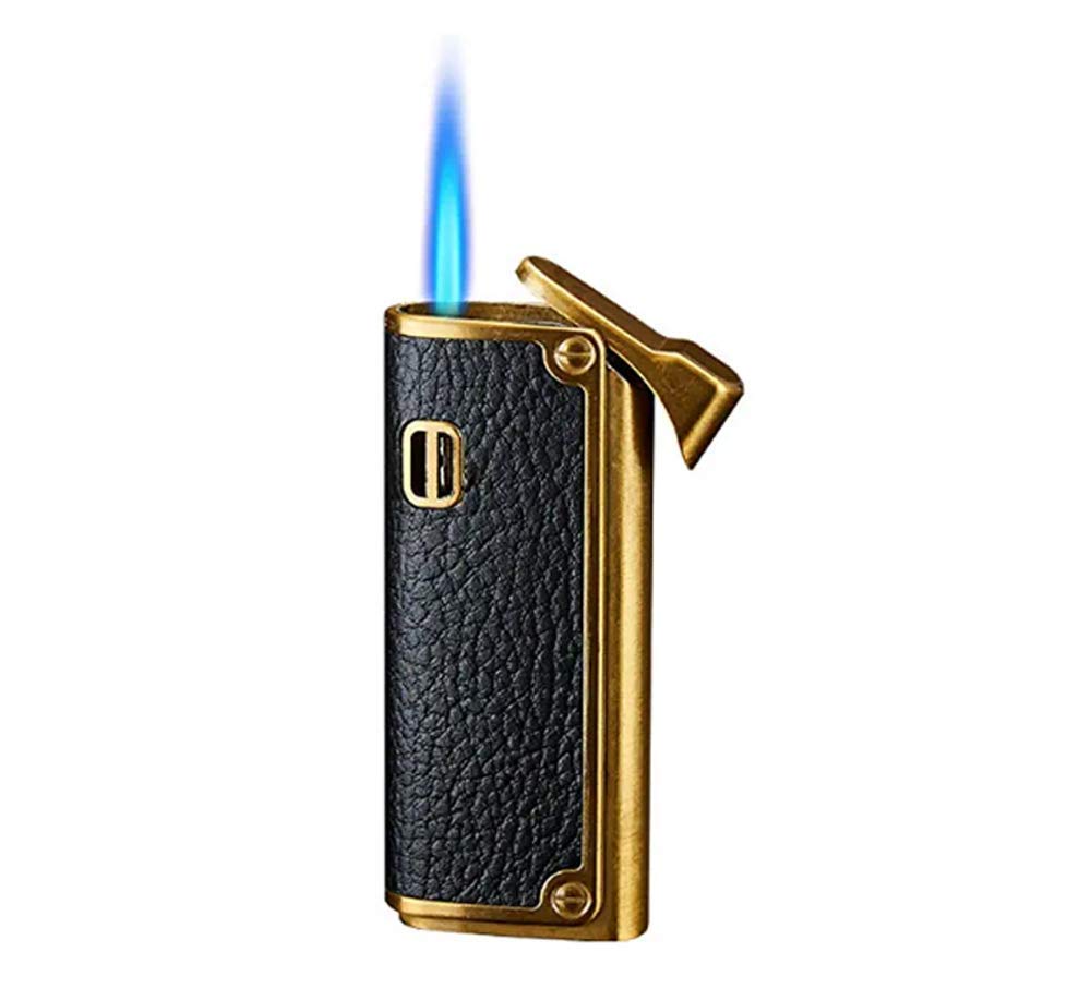 Lighter Jet Torch Flame Windproof Lighter Good Gift(Black,Come Without Butane)