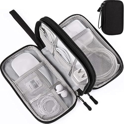 Image of Portable Storage Organizer for USB Cable, Earphone, Power Bank,Charger, Hard Disk & Digital Gadgets, with Mesh Pockets Size Inside's Material and Color May Vary JDGP-5