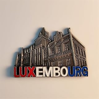 Europe, Luxembourg, Creative Landmarks, Architectural Landscapes, Tourist memorials, Metal Decorations, Magnetic Refrigerator Stickers