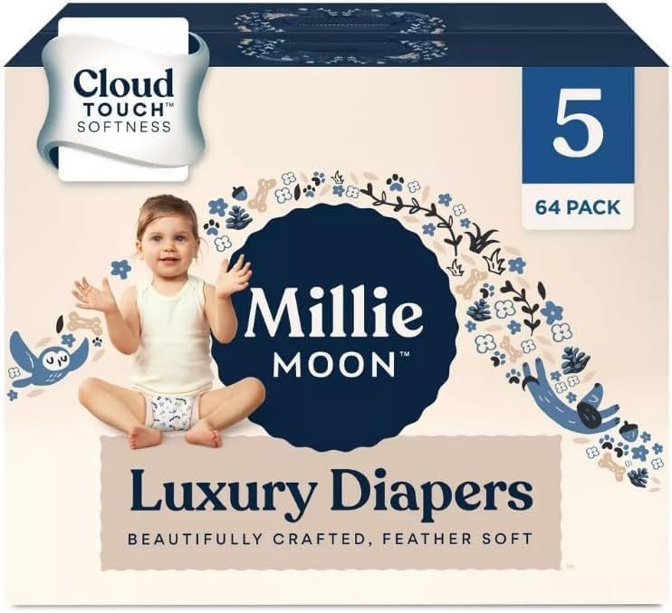 Millie Mooon Luxury Diapers (Size 5 and Count 64)