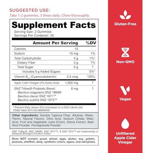 Goli Zero Sugar ACV Gummies with B12