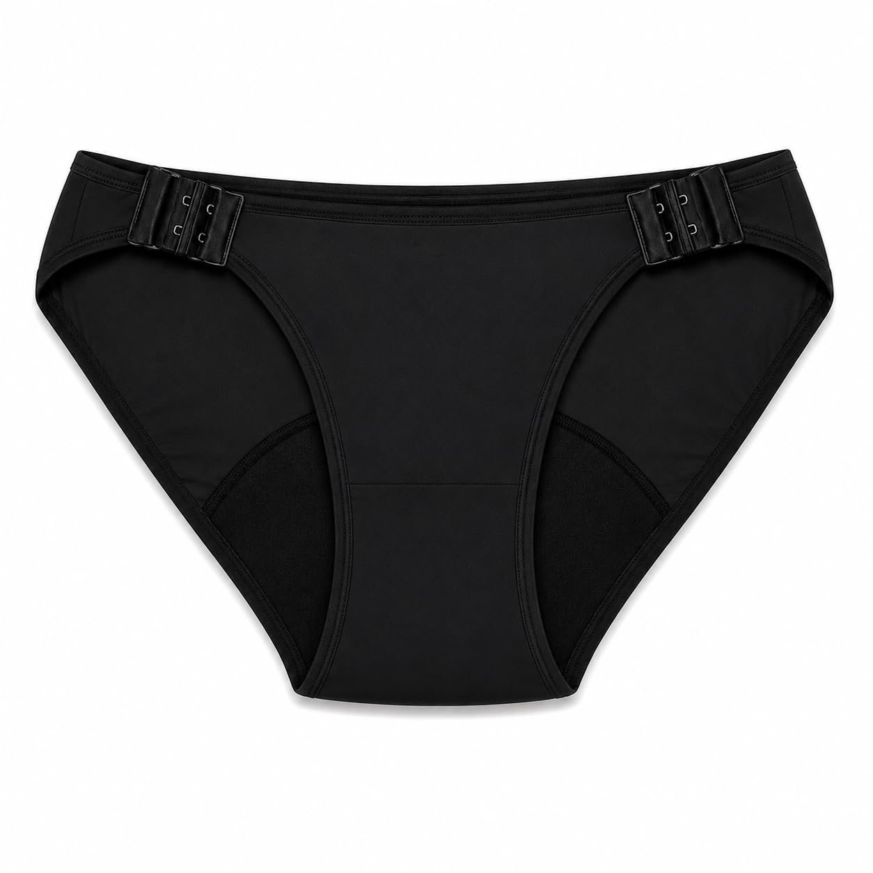 Women's S to 2XL Adjustable Leak Proof Period Panty Reusable Menstrual Underwear Heavy Flow Protection Comfortable Cotton Panties Washable Pack of 1 (Black)-image-34