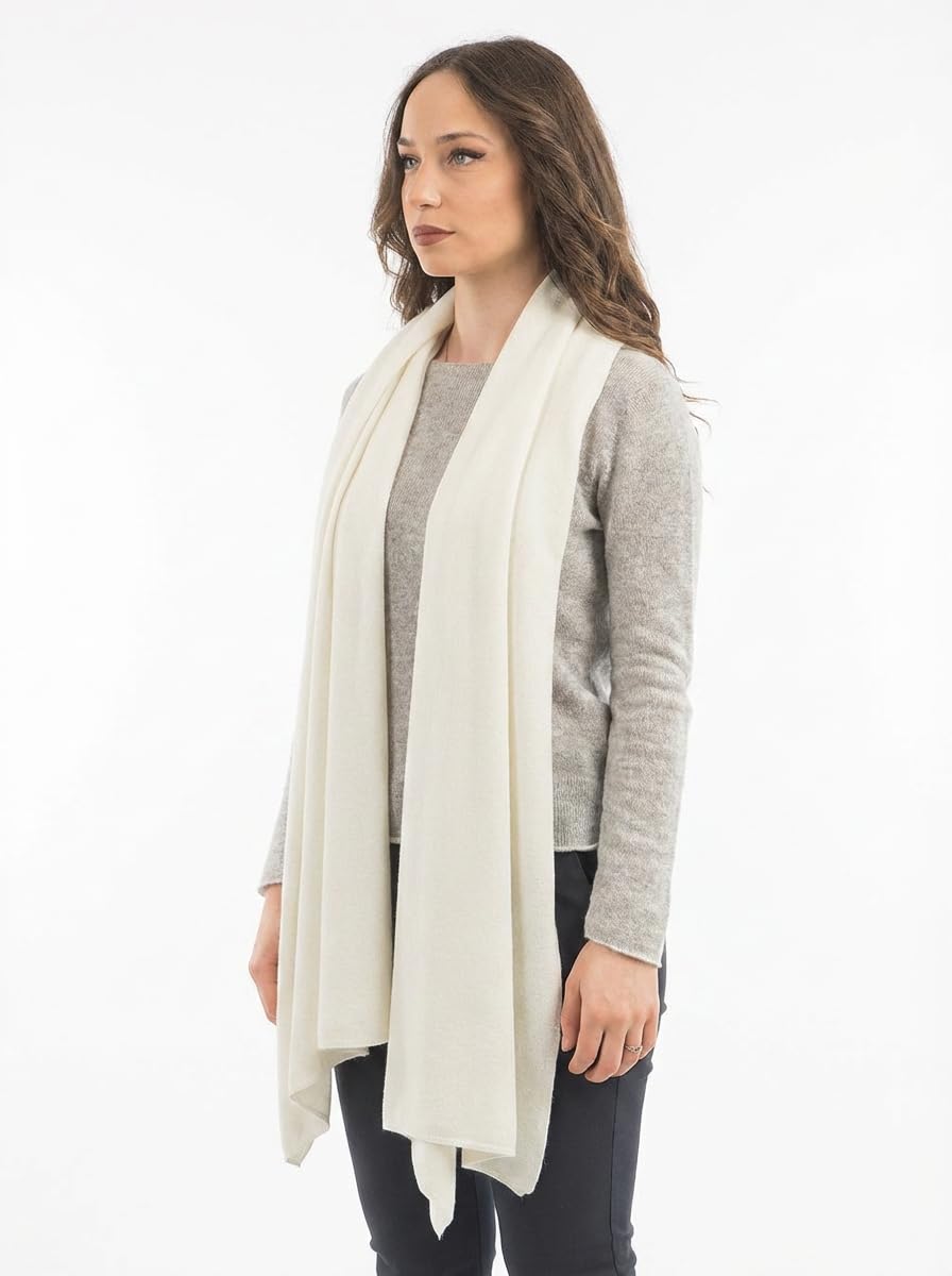 DALLE PIANE CASHMERE Stola Donna Misto Cashmere Lana | Stola elegante da cerimonia e sera, 60x185cm, versatile in ogni stagione, idea regalo per lei, Made in Italy
