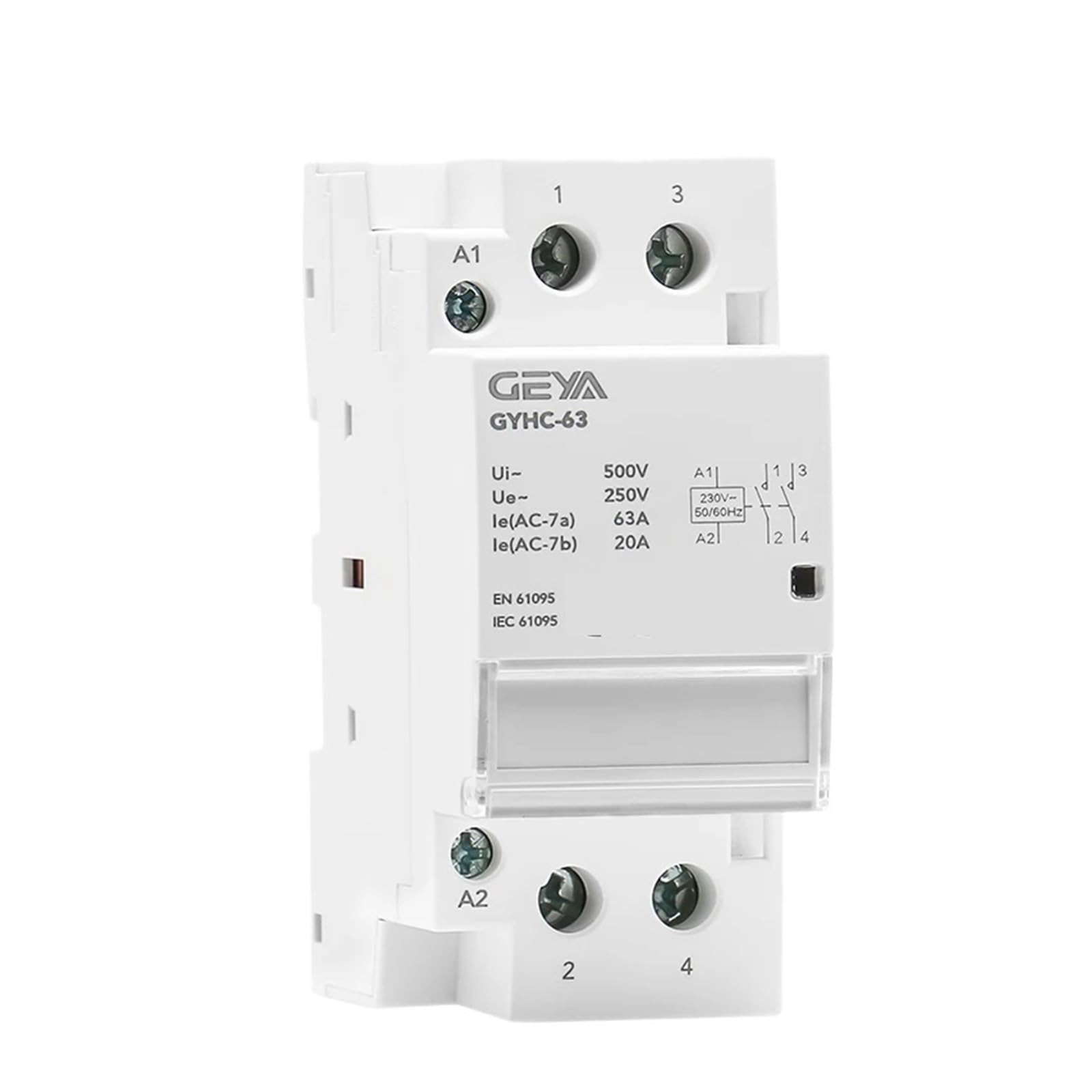 Contacteur AC rail Din 2P 63A 2NC modulaire domestique - 4