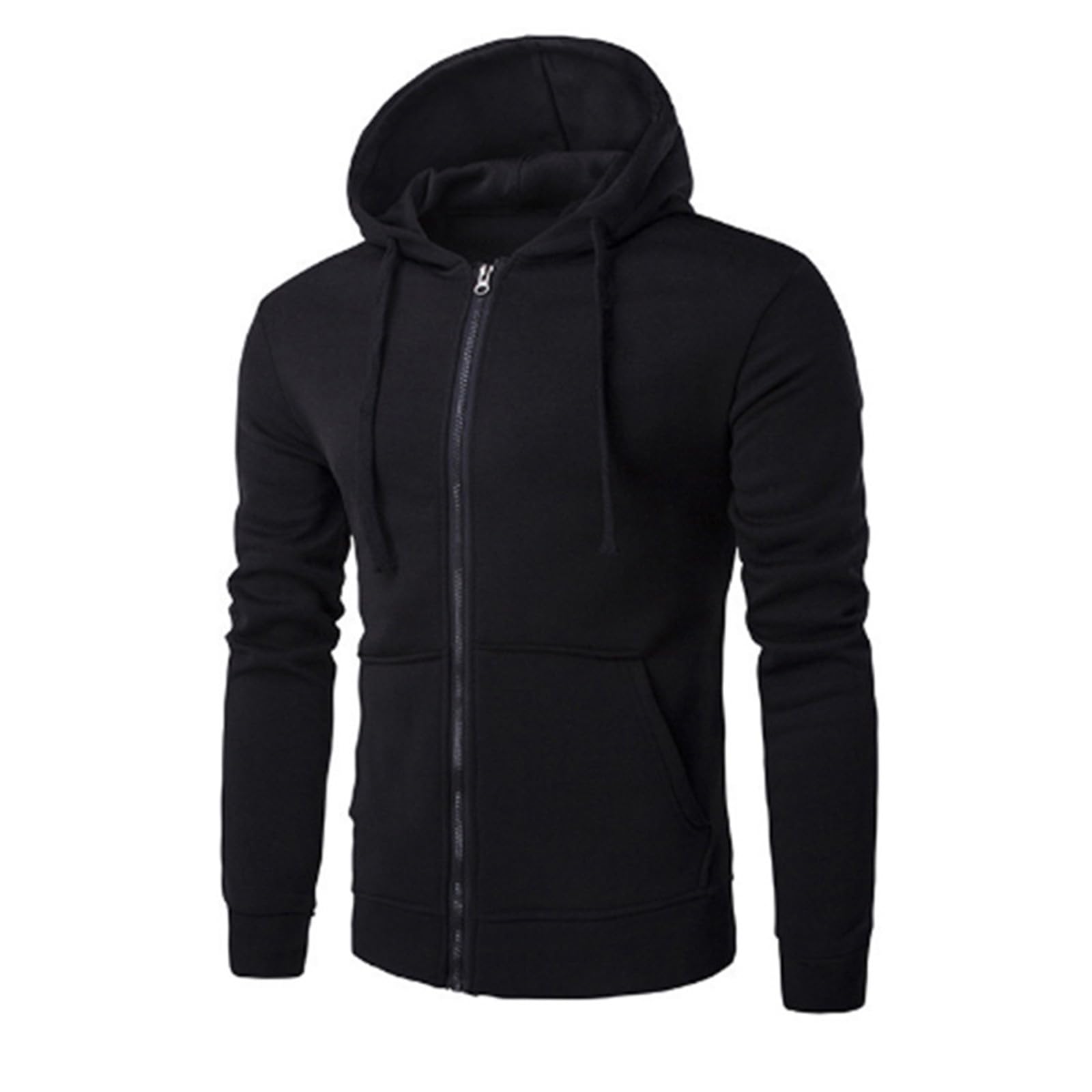 GenericSweatshirt for Mens Fashion Solid Zipper Hoodie Coats Drawstring Fitted Sport Casual Pullover Sweater Sweatshirts