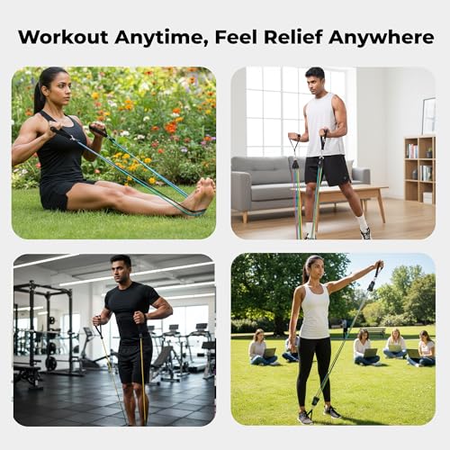 Image of Resistance Bands Set of 5(10 to 150 kg), Pull Up Bands forUnisex, Exercise Bands for Strength Training, Home Workout, Gym Fitness, Stretching,Mobility,Yoga,Crossfit &Physical Therapy