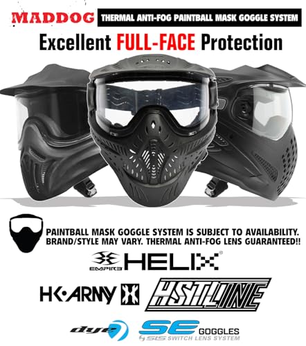 Image of Maddog Empire Mini GS Full Auto Paintball Gun Marker w /HPA Tank, Empire Halo Too Loader, Thermal Anti-Fog Paintball Mask Goggle, Neck Protector, 4+3 Harness & (4) Pods Starter Package