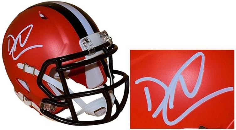 David Njoku Signed Speed Mini Helmet JSA