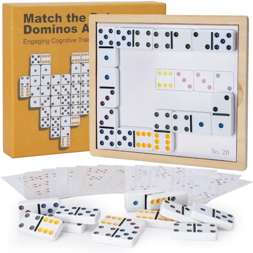 IKbodKI Match The Dots Dominos Activity Kits – Dementia Activities for Seniors, Memory Games & Cognitive Training, Elderly Therapy Products with...
