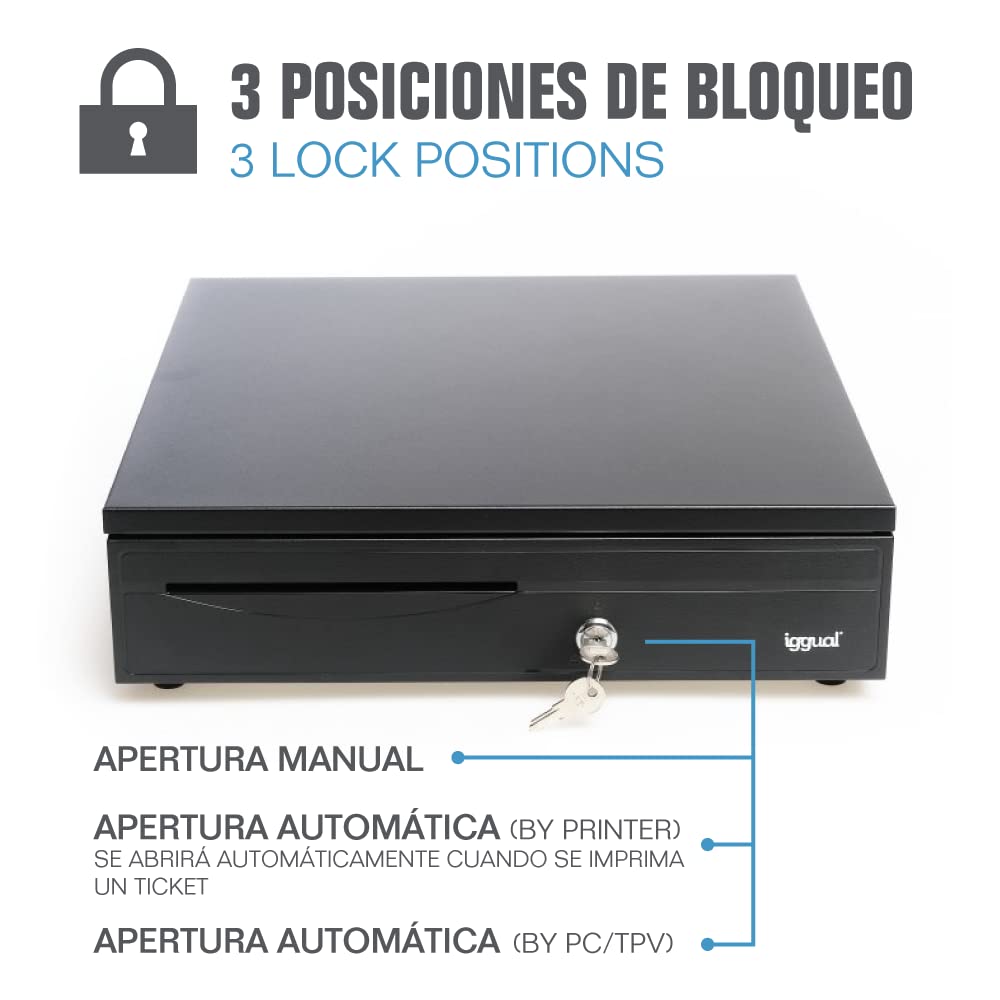 Cassetto Portamonete iggual IRON-30 Nero