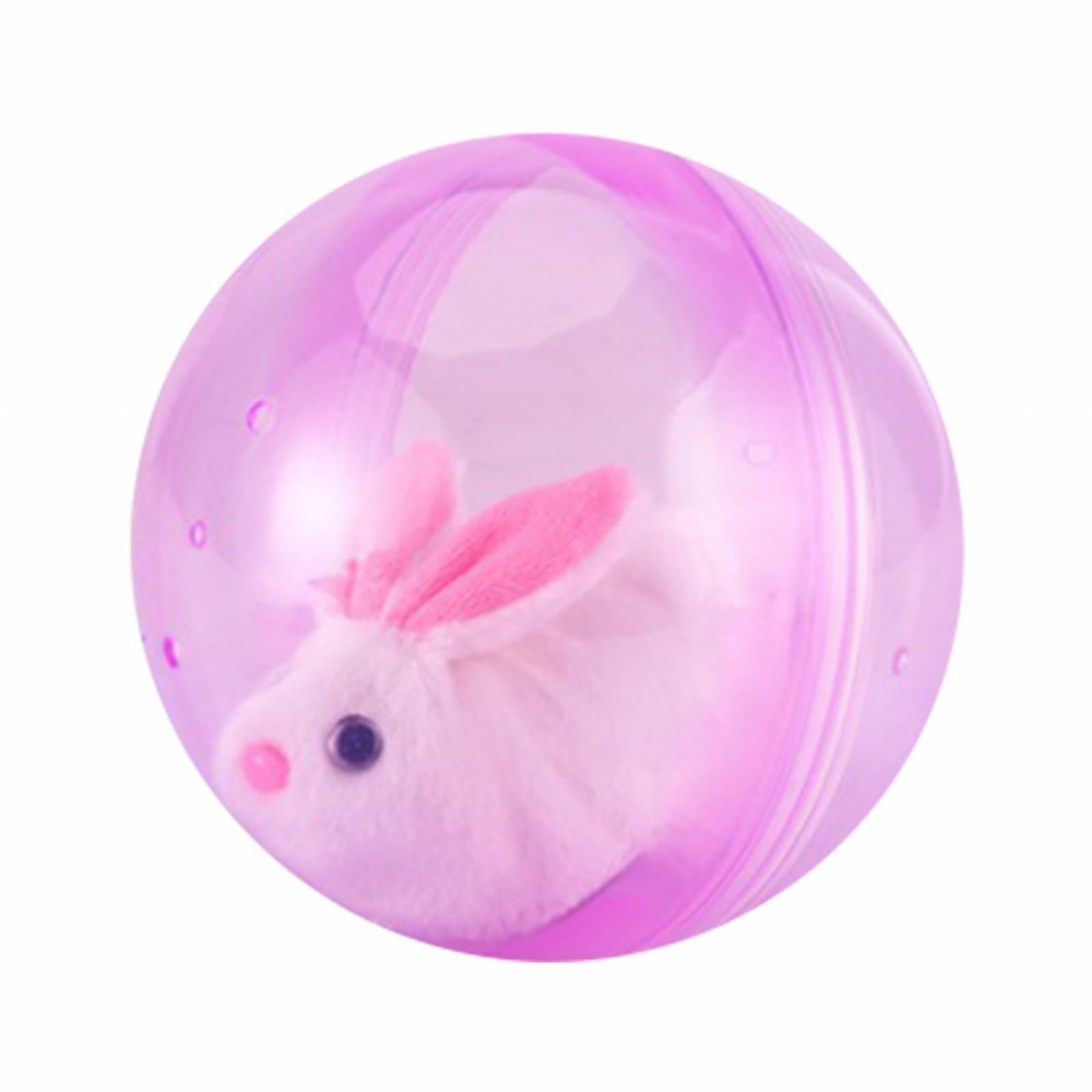 2026 New Self Rolling Interactive Cat Ball, Auto Obstacle Avoid Toy With Plush Animal Inside, 360° Rolling Spin Moving Pet Ball For Indoor Small Dog Kitten Cat Chase Play (Pink, C)
