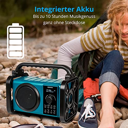 Baustellenradio Medion E66877 DAB+ mit robustem Gehäuse